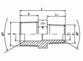 Gerade Adapter mit 60° Konus DNNN